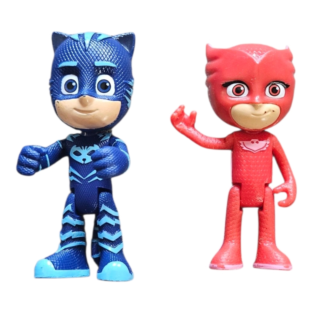 PJ Masks Lot Of 2 Toy Action Figures Owelett & Catboy Frog Box